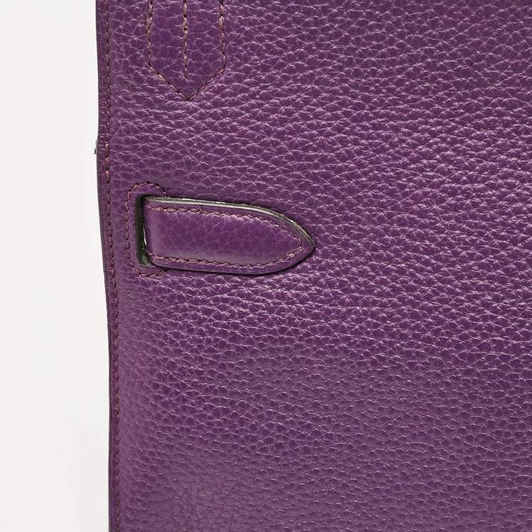 Pre Owned Hermes Ultraviolet Togo Leather Palladium Finish Jypsiere 28 Bag