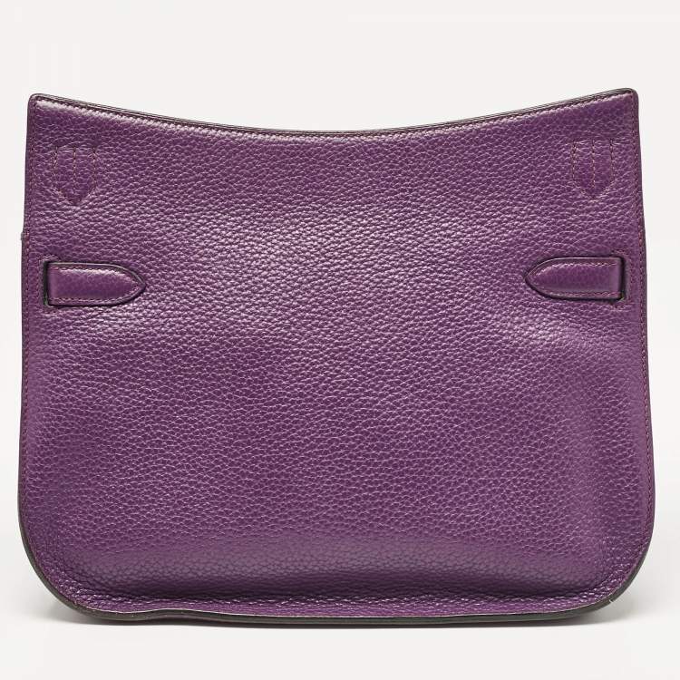 Pre Owned Hermes Ultraviolet Togo Leather Palladium Finish Jypsiere 28 Bag