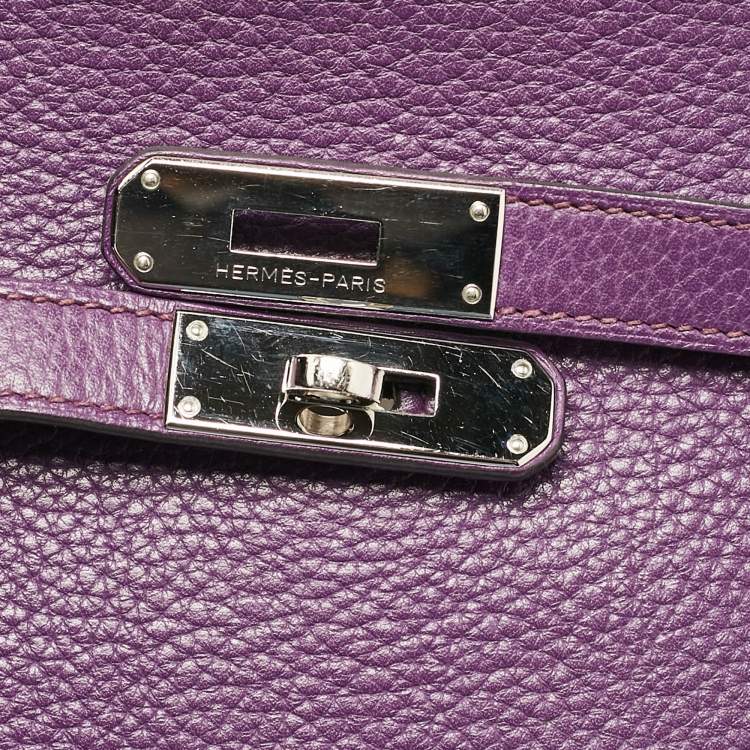 Pre Owned Hermes Ultraviolet Togo Leather Palladium Finish Jypsiere 28 Bag