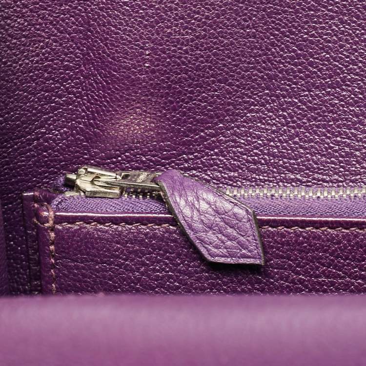 Pre Owned Hermes Ultraviolet Togo Leather Palladium Finish Jypsiere 28 Bag