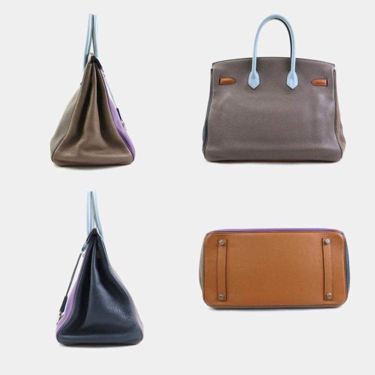 Pre Owned Hermes Multicolor Taurillon Clemence Leather Birkin 35 Tote Bag