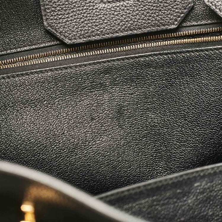 Pre Owned Hermes Noir Togo Leather Gold Finish Birkin 35 Bag