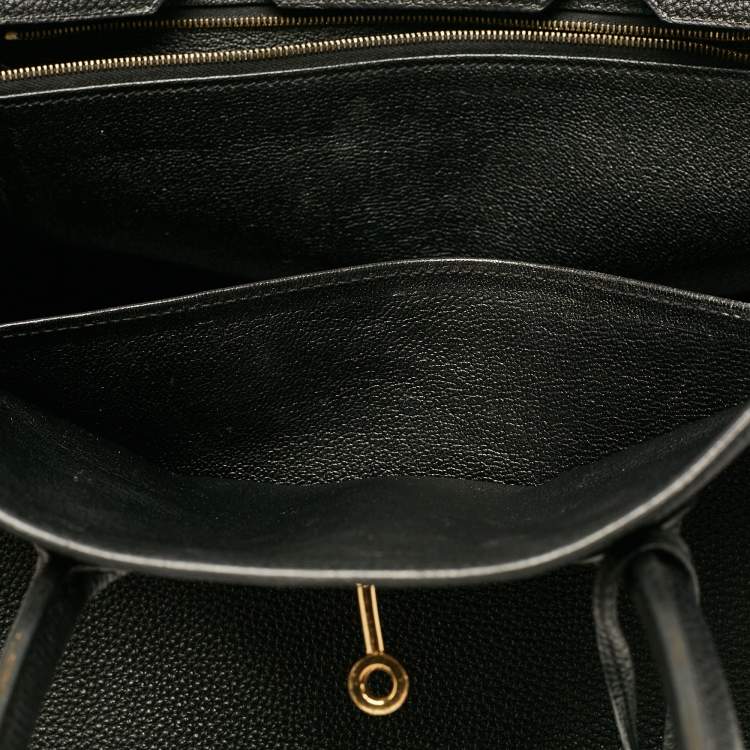 Pre Owned Hermes Noir Togo Leather Gold Finish Birkin 35 Bag