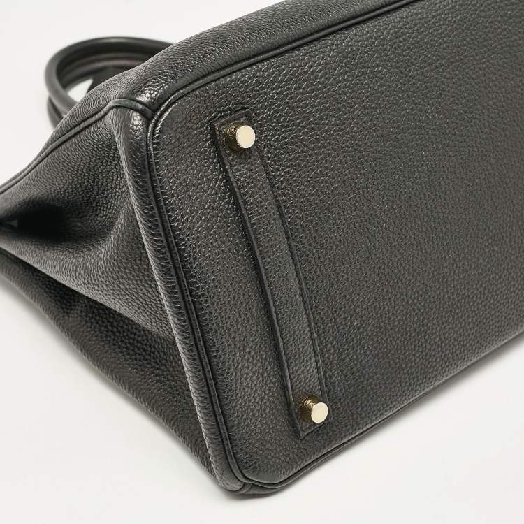 Pre Owned Hermes Noir Togo Leather Gold Finish Birkin 35 Bag