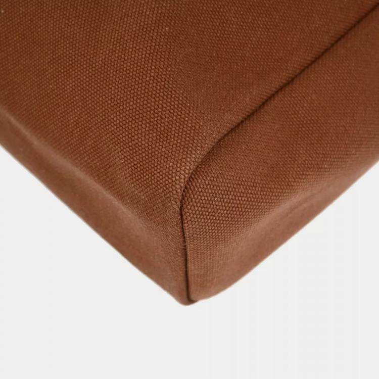 Pre Owned Hermes Brown Brown and Toile H Herbag PM  Bag