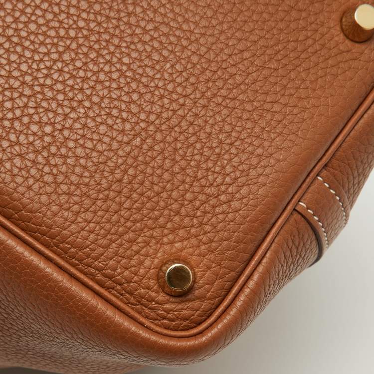 Pre Owned Hermes Gold Taurillon Clemence Leather Picotin Lock 18 Bag