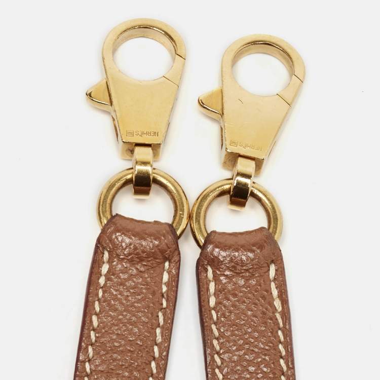 Pre Owned Hermes Gold Courchevel Leather Gold Finish Kelly Sellier 32 Bag