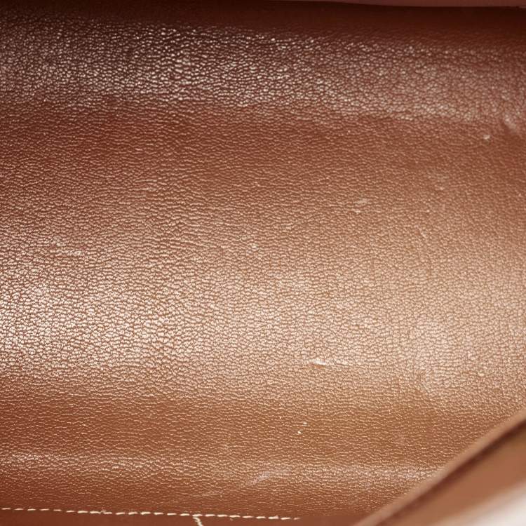 Pre Owned Hermes Gold Courchevel Leather Gold Finish Kelly Sellier 32 Bag