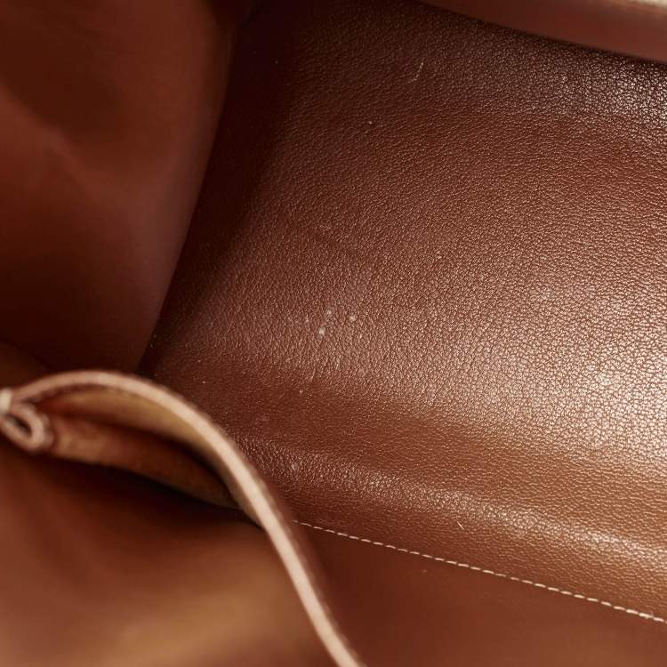 Pre Owned Hermes Gold Courchevel Leather Gold Finish Kelly Sellier 32 Bag