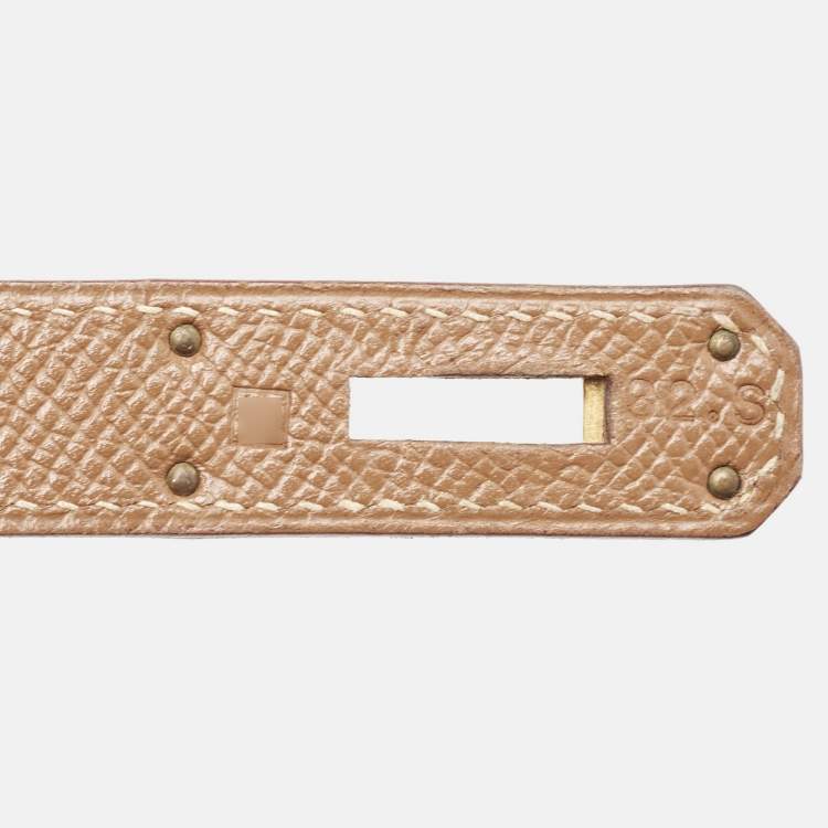 Pre Owned Hermes Gold Courchevel Leather Gold Finish Kelly Sellier 32 Bag