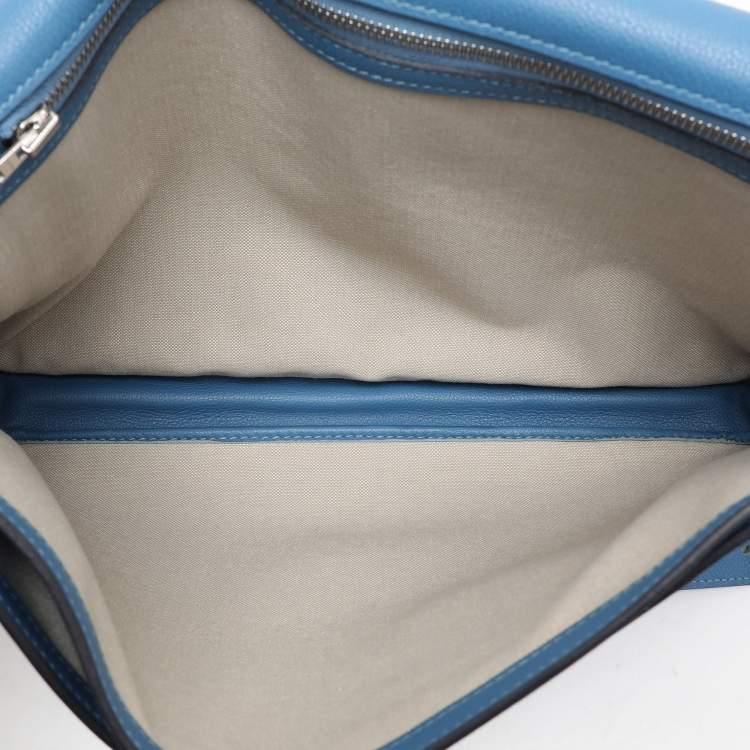 Pre Owned Hermes Azur Togo Steve Light Messenger Bag