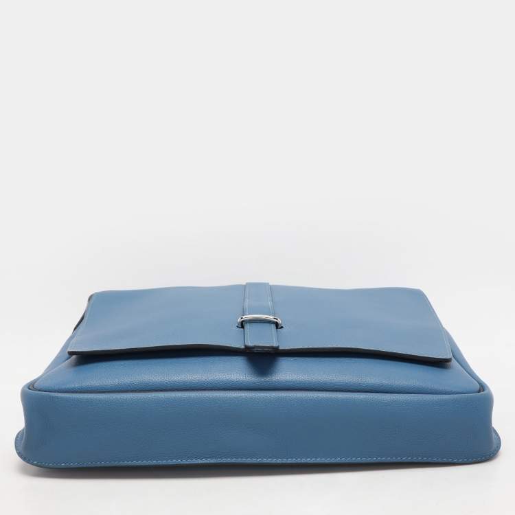 Pre Owned Hermes Azur Togo Steve Light Messenger Bag