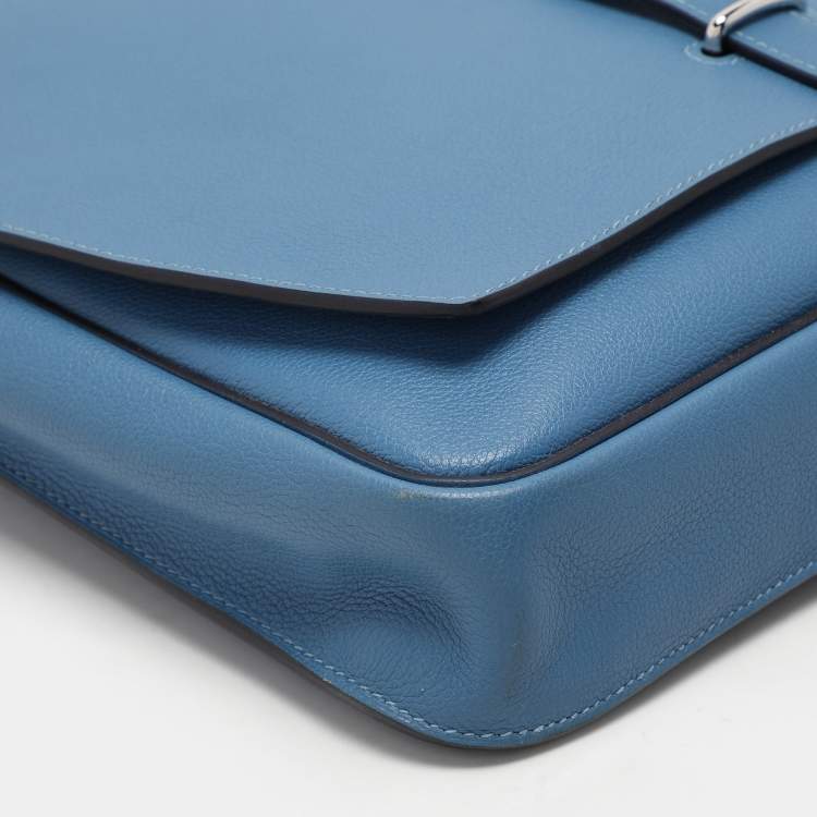 Pre Owned Hermes Azur Togo Steve Light Messenger Bag