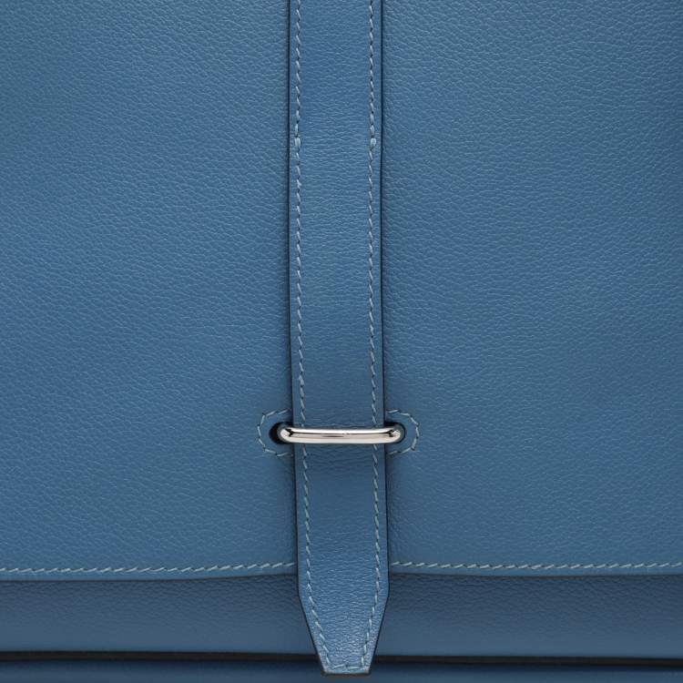 Pre Owned Hermes Azur Togo Steve Light Messenger Bag