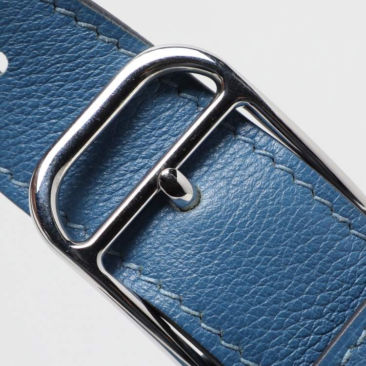 Pre Owned Hermes Azur Togo Steve Light Messenger Bag