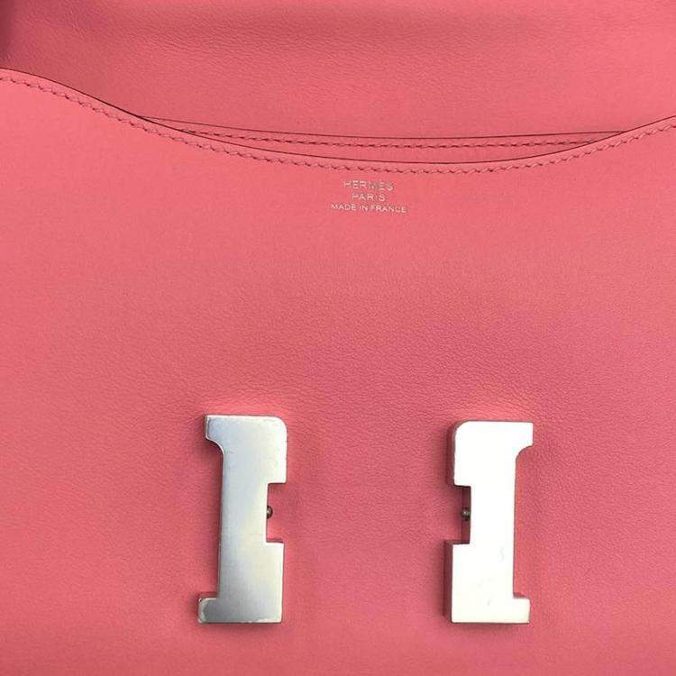 Pre Owned Hermes Summer Pink Swift Leather Constance 19 bag