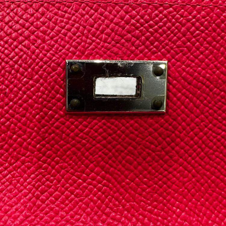 Pre Owned Hermes Pink Chevre Mysore Kelly To Go Wallet