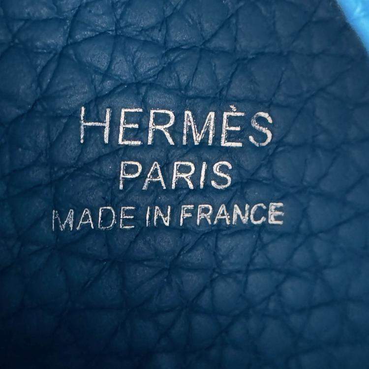 Pre Owned Hermes Blue Leather Picotin 18 Shoulder Bag