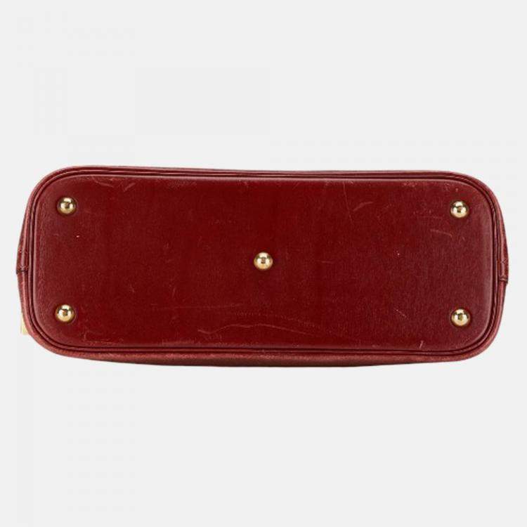Pre Owned Hermes Red Leather Bolide 31 Handbag