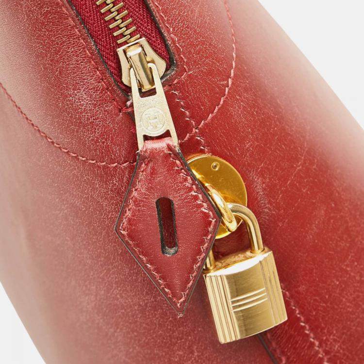 Pre Owned Hermes Red Leather Bolide 31 Handbag