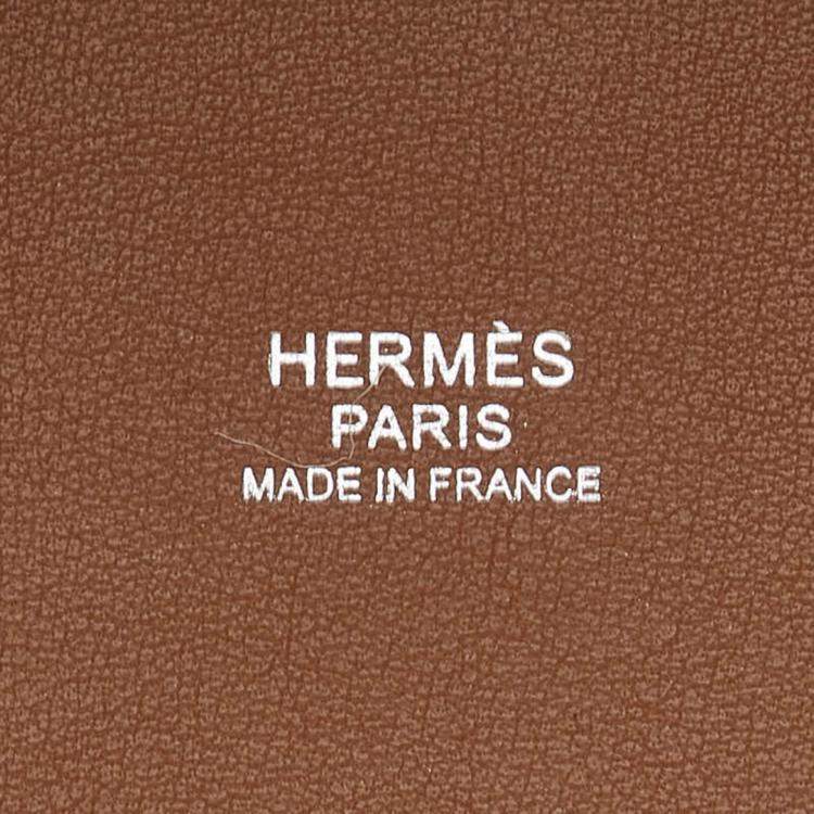 Pre Owned Hermes Gold and Ecru Swift and Toile Cabas H En Biais 40 Tote Bag