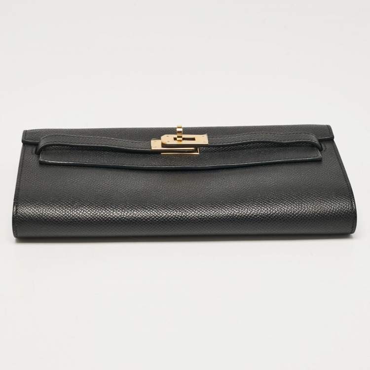 Pre Owned Hermès Noir Epsom Leather Kelly To Go Wallet