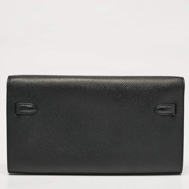 Pre Owned Hermès Noir Epsom Leather Kelly To Go Wallet