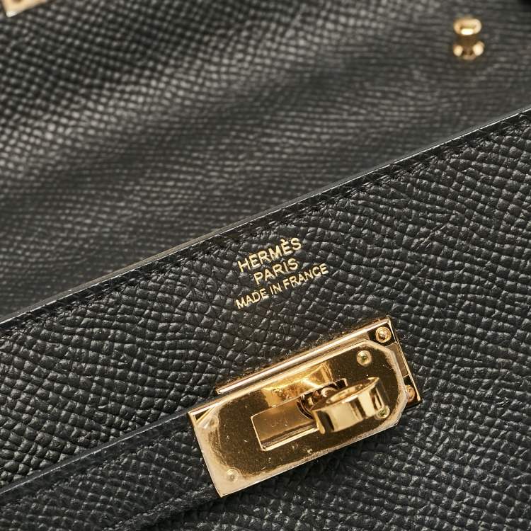 Pre Owned Hermès Noir Epsom Leather Kelly To Go Wallet