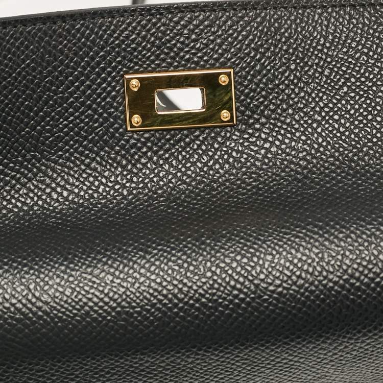 Pre Owned Hermès Noir Epsom Leather Kelly To Go Wallet