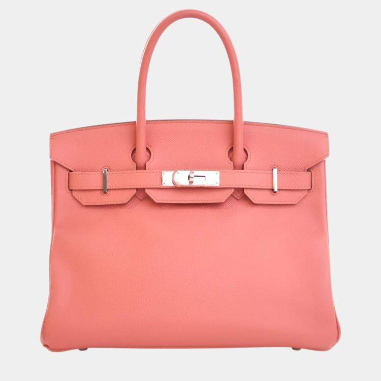 Pre Owned Hermes Flamingo Epsom Leather Birkin 30 Bag