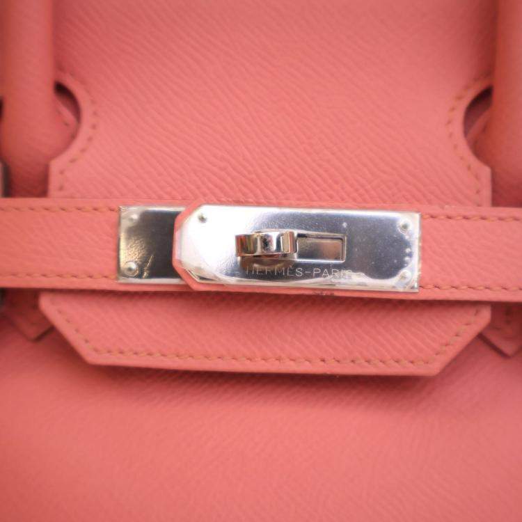 Pre Owned Hermes Flamingo Epsom Leather Birkin 30 Bag