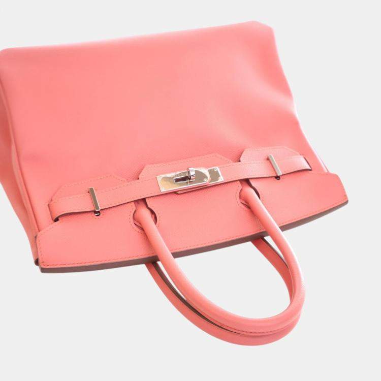 Pre Owned Hermes Flamingo Epsom Leather Birkin 30 Bag