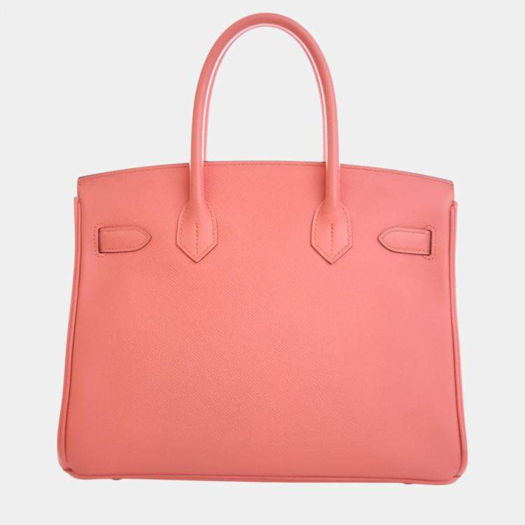 Pre Owned Hermes Flamingo Epsom Leather Birkin 30 Bag