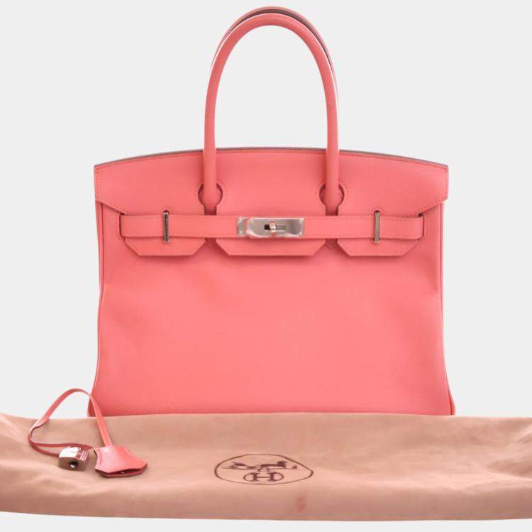 Pre Owned Hermes Flamingo Epsom Leather Birkin 30 Bag
