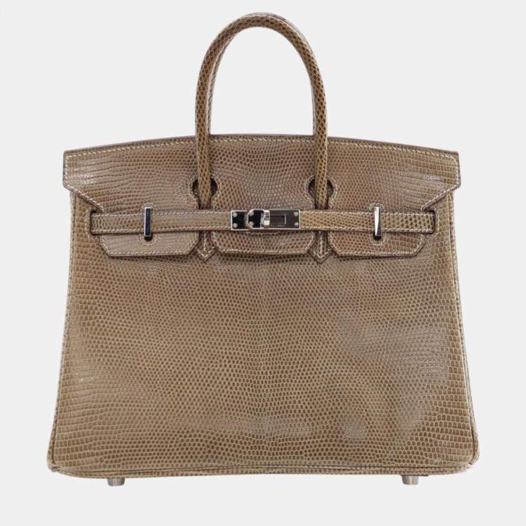 مملوكة مسبقًا Hermes Ficelle Lizard Leather Birkin 25 Bag