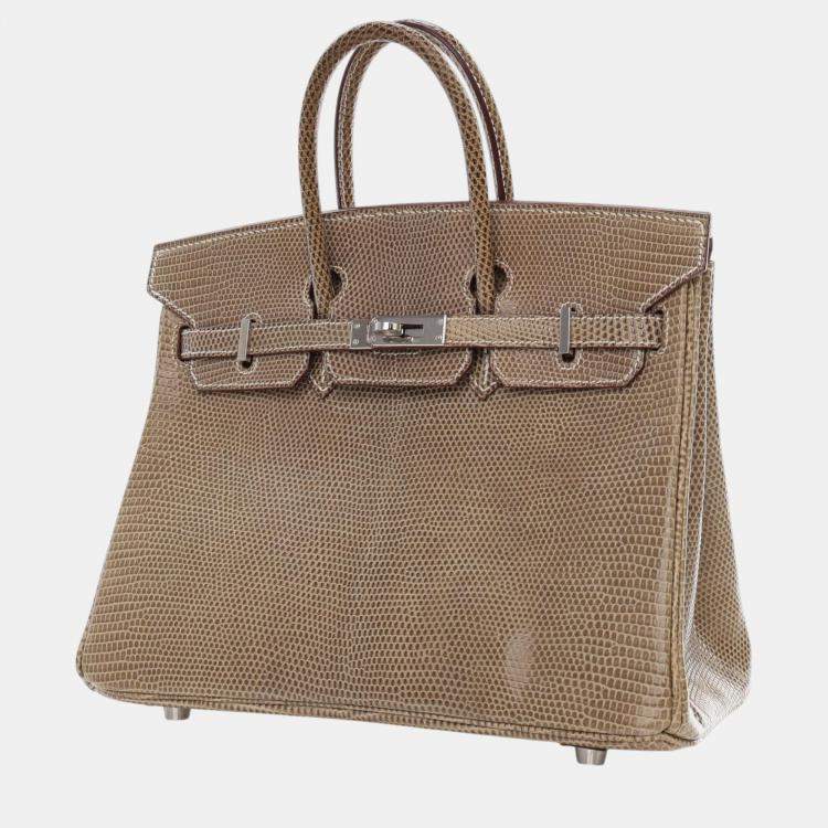 مملوكة مسبقًا Hermes Ficelle Lizard Leather Birkin 25 Bag