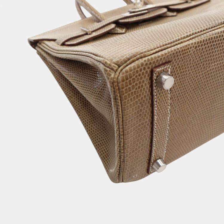 مملوكة مسبقًا Hermes Ficelle Lizard Leather Birkin 25 Bag