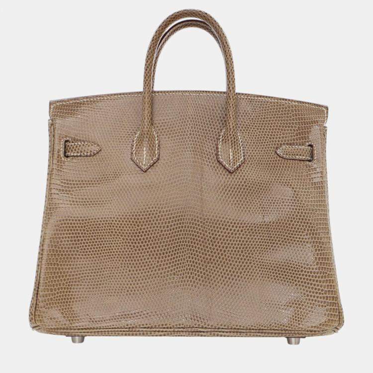 مملوكة مسبقًا Hermes Ficelle Lizard Leather Birkin 25 Bag