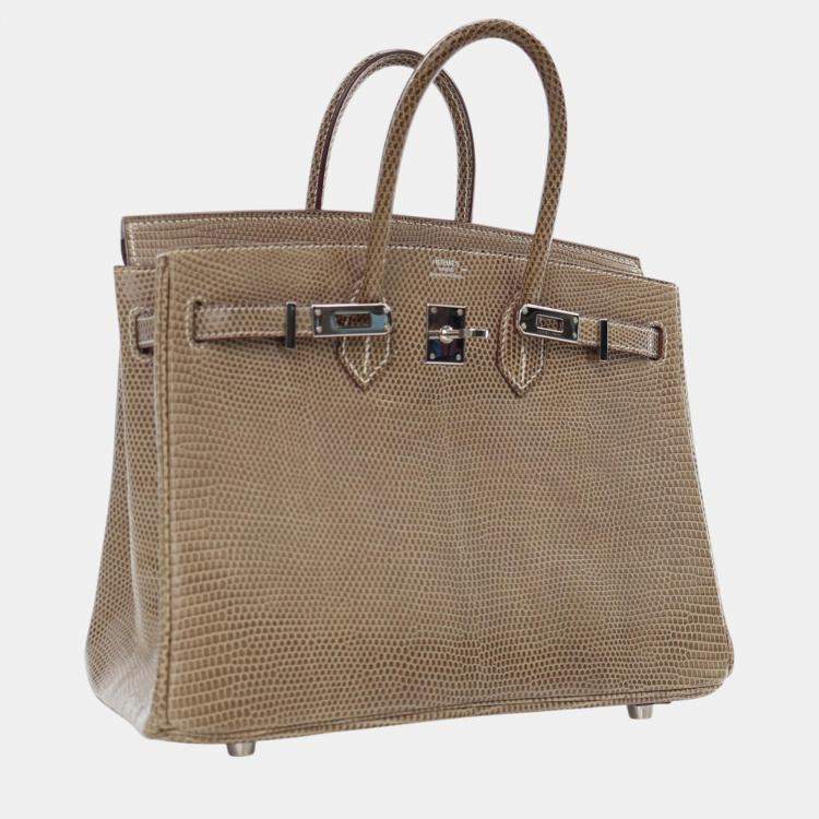 مملوكة مسبقًا Hermes Ficelle Lizard Leather Birkin 25 Bag