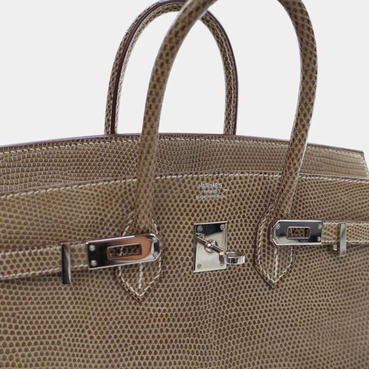 مملوكة مسبقًا Hermes Ficelle Lizard Leather Birkin 25 Bag