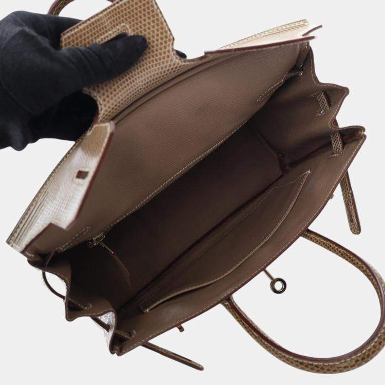 مملوكة مسبقًا Hermes Ficelle Lizard Leather Birkin 25 Bag