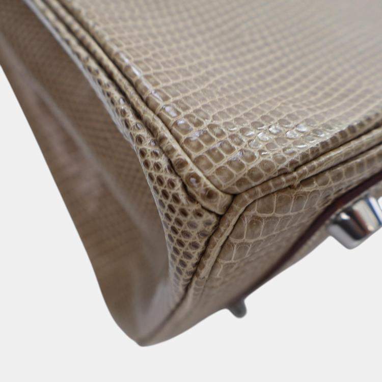 مملوكة مسبقًا Hermes Ficelle Lizard Leather Birkin 25 Bag