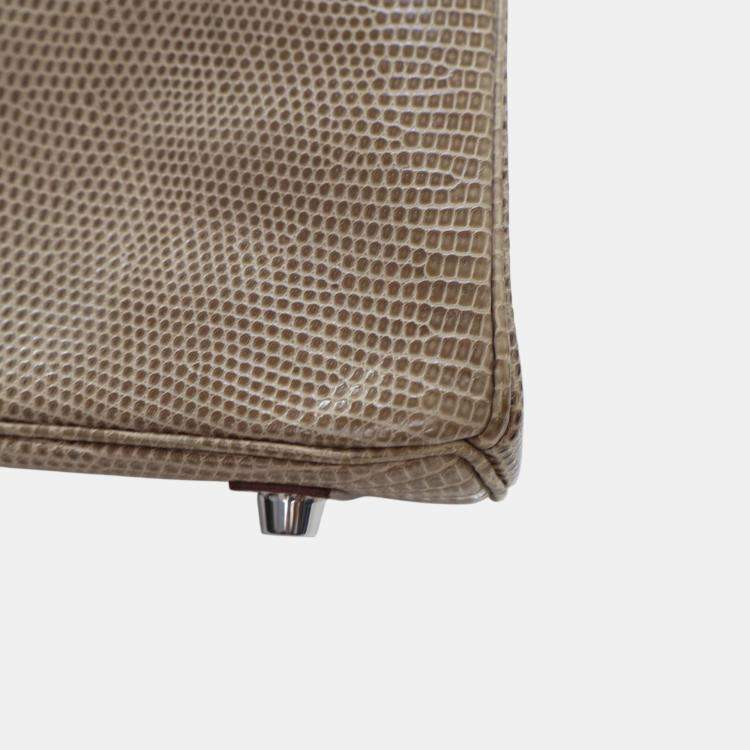 مملوكة مسبقًا Hermes Ficelle Lizard Leather Birkin 25 Bag