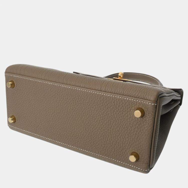 Pre Owned Hermes Etoupe Togo Leather Gold Finish Kelly 25
