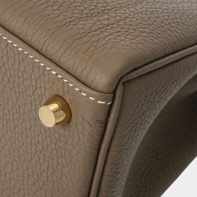 Pre Owned Hermes Etoupe Togo Leather Gold Finish Kelly 25