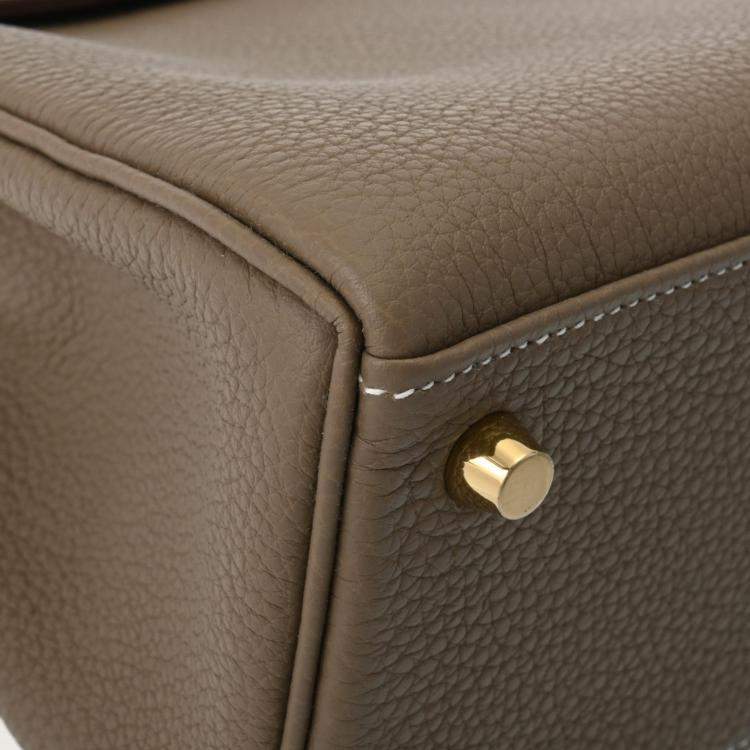 Pre Owned Hermes Etoupe Togo Leather Gold Finish Kelly 25