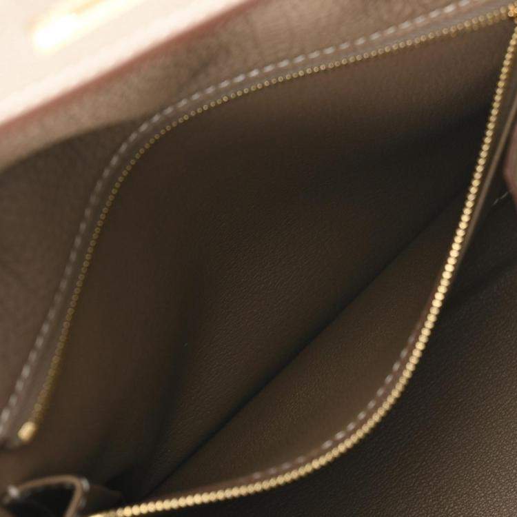 Pre Owned Hermes Etoupe Togo Leather Gold Finish Kelly 25
