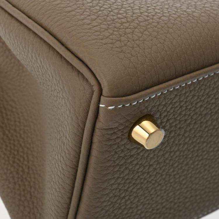 Pre Owned Hermes Etoupe Togo Leather Gold Finish Kelly 25