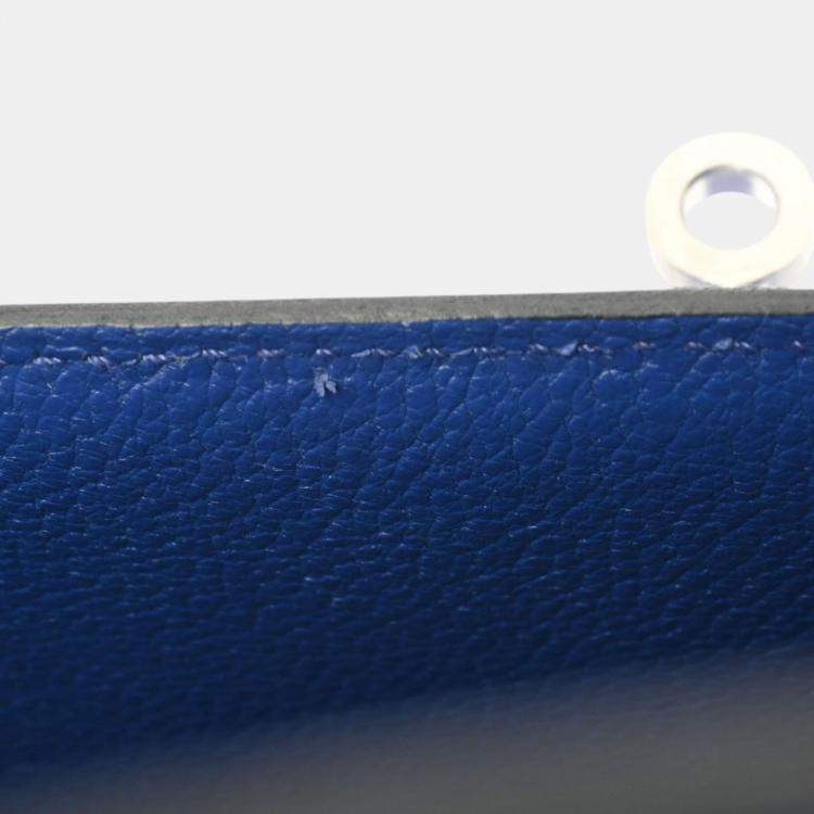 Pre Owned Hermes Blue Electric Togo Leather Kelly 28 Bag