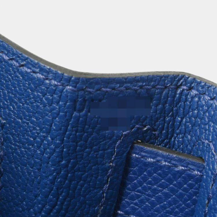 Pre Owned Hermes Blue Electric Togo Leather Kelly 28 Bag